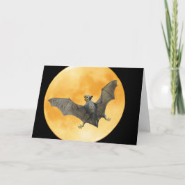 Cartão do Dia das Bruxas da lua do esquilo do