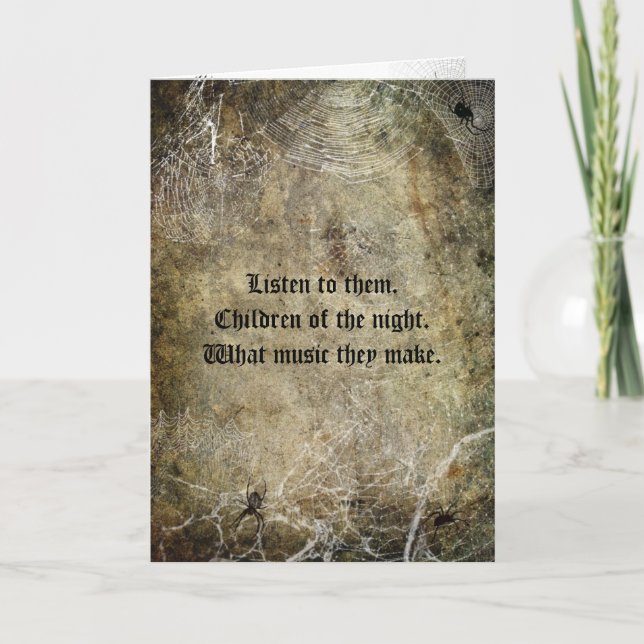 Cartão do Dia das Bruxas das aranhas e das Web (Frente)