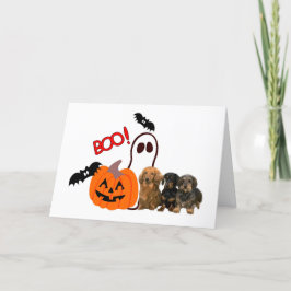 Cartão do Dia das Bruxas do Dachshund