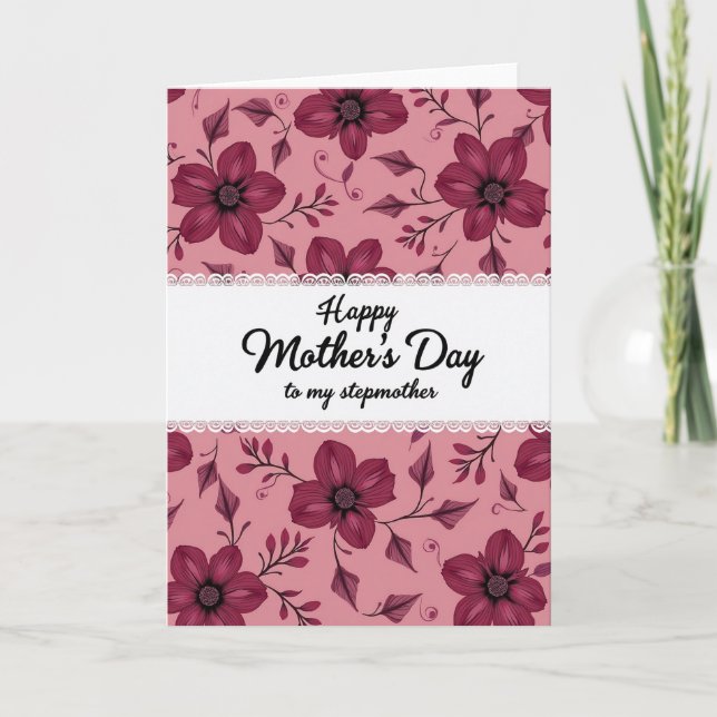 Cartão do Dia das Flores Magenta (Frente)