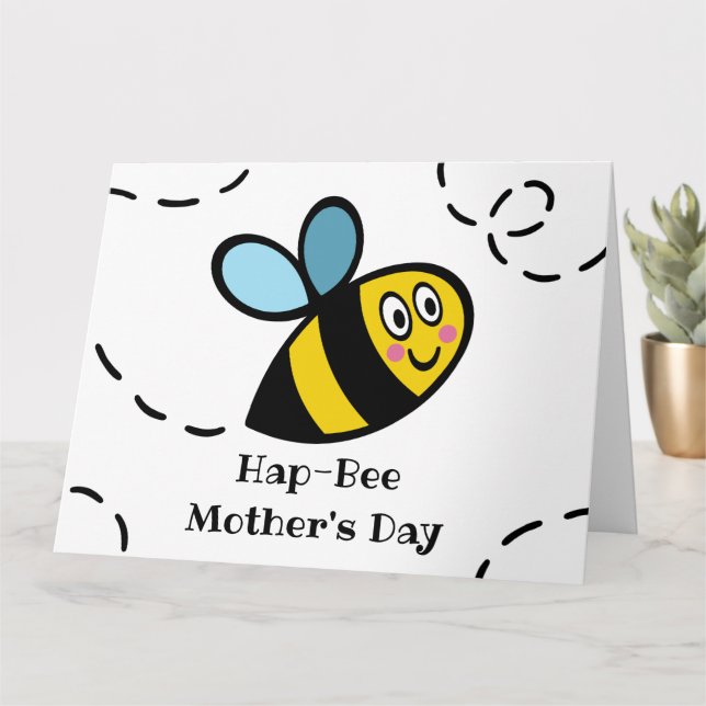 Cartão do Dia das Mães Abelha Atarefada Personaliz (Planta pequena)