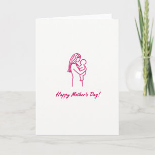 Cartão do Dia das Mães Abraço Cor-de-Rosa