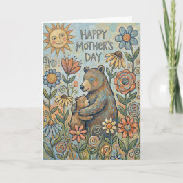 Cartão do Dia das Mães Abraço de Urso