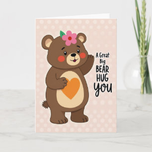 Cartão do Dia das Mães Abraço de Urso Carinhoso
