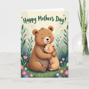 Cartão do Dia das Mães Abraços de Urso