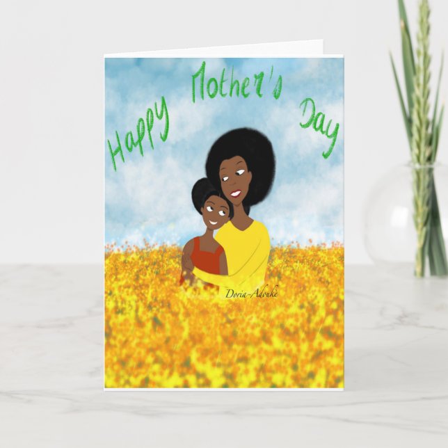 Cartão do Dia das Mães Afro-Americano (Frente)