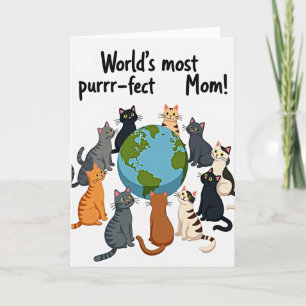 Cartão do Dia das Mães Amado por Gatos