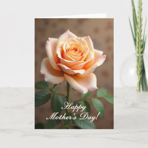 Cartão do Dia das Mães Apricot Rose
