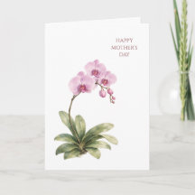 Cartão do Dia das Mães Aquarela Orquídea Floral El