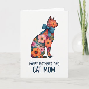 Cartão do Dia das Mães Botânicas para Gatas