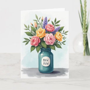 Cartão do Dia das Mães Bouquet Pastel