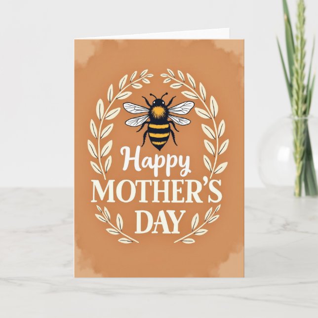 Cartão do Dia das Mães Bug Dourado (Frente)