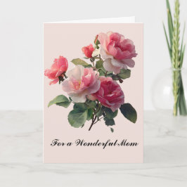 Cartão do Dia das Mães Buquê de Rosas Floral Bonit