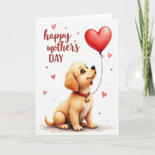 Cartão do Dia das Mães Cachorrinho Quente