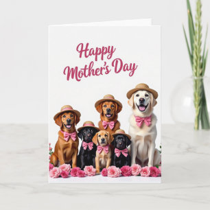 Cartão do Dia das Mães Cachorrinho Rosa