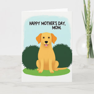 Cartão do Dia das Mães Cachorro Dourado
