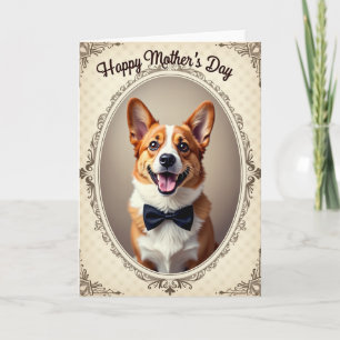 Cartão do Dia das Mães Cachorro Rústico