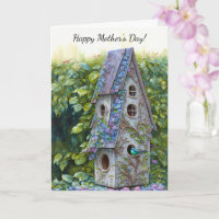 Cartão do Dia das Mães Casa de Pássaros Caprichosa