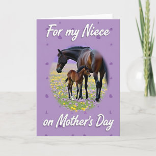Cartão do Dia das Mães Cavalo Gentil