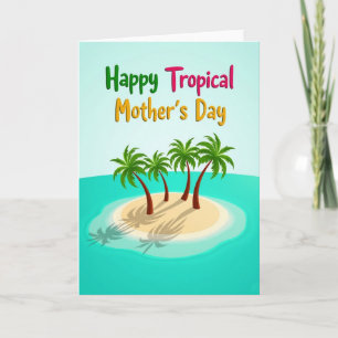 Cartão do Dia das Mães Cena Tropical