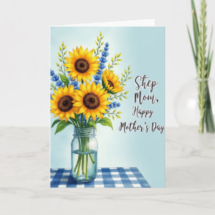 Cartão do Dia das Mães com Acento Azul