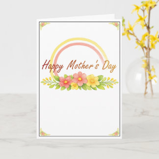 Cartão do Dia das Mães com Aquarela Floral