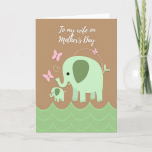 Cartão do Dia das Mães com Arte de Elefante