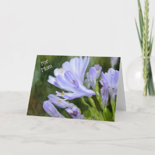 Cartão do Dia das Mães com Arte de Flores Roxas Li