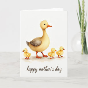 Cartão do Dia das Mães com Aves Aquáticas Amoroso