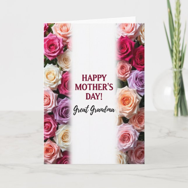 Cartão do Dia das Mães com Bordas Florais (Frente)