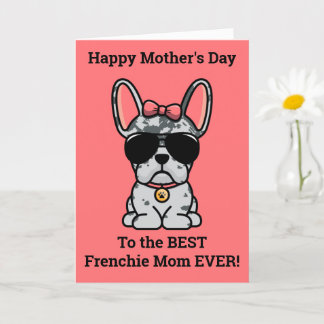 Cartão do Dia das Mães com Bulldog Francês Fêmea B