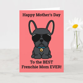 Cartão do Dia das Mães com Bulldog Francês Preto M