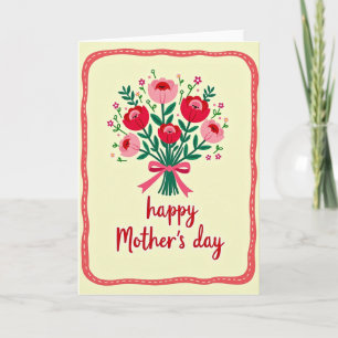 Cartão do Dia das Mães com Buquê Floral