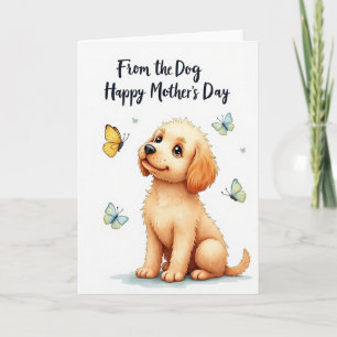 Cartão do Dia das Mães com Cachorrinho Fofo