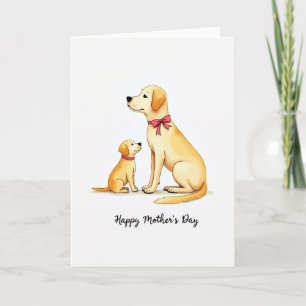 Cartão do Dia das Mães com Cachorros de Bolinhas