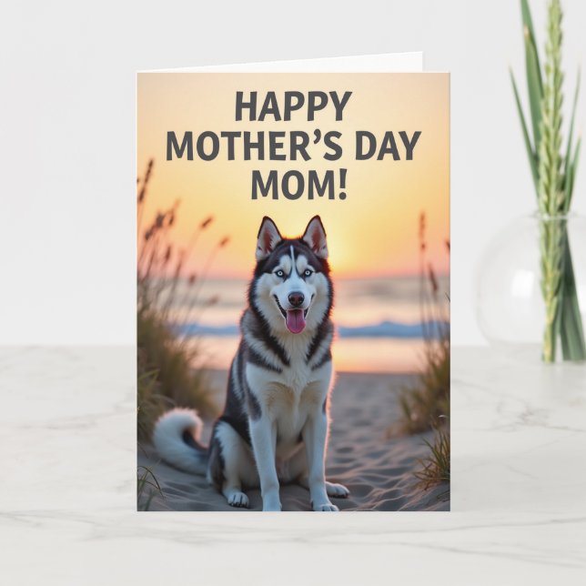Cartão do Dia das Mães com Cães Costeiros (Frente)