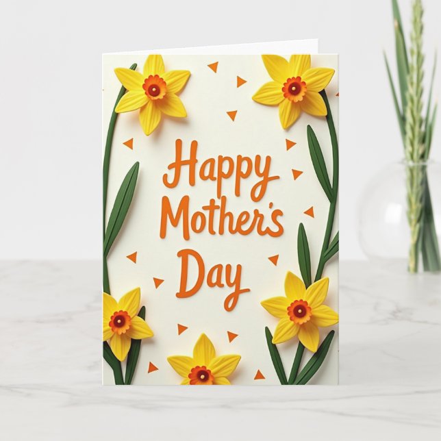 Cartão do Dia das Mães com Confetes (Frente)