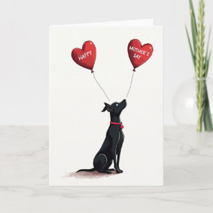 Cartão do Dia das Mães com Coração de Cachorro