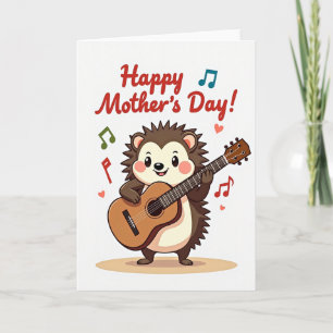 Cartão do Dia das Mães com Criaturas Musicais