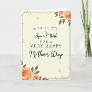 Cartão do Dia das Mães com Desejo Especial Floral
