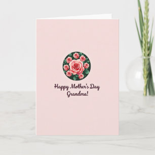 Cartão do Dia das Mães com Emblema de Rosa