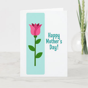 Cartão do Dia das Mães com Flor Rosa