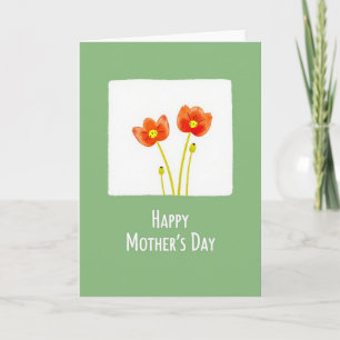 Cartão do Dia das Mães com Florações de Coral