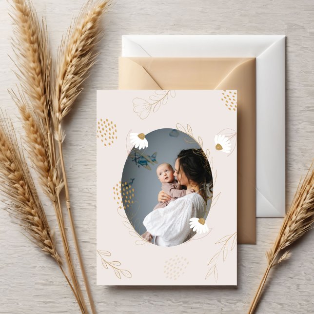 Cartão do Dia das Mães com Florais Delicados Moder (Criador carregado)