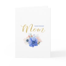 Cartão do Dia das Mães com Floral em Aquarela