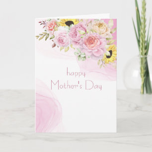 Cartão do Dia das Mães com Floral em Aquarela Impo