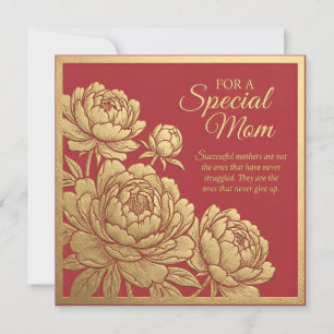 Cartão do Dia das Mães com Floral Embutido