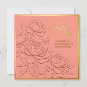 Cartão do Dia das Mães com Floral Embutido