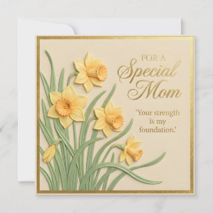 Cartão do Dia das Mães com Floral Embutido
