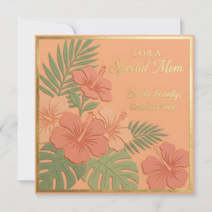Cartão do Dia das Mães com Floral Embutido